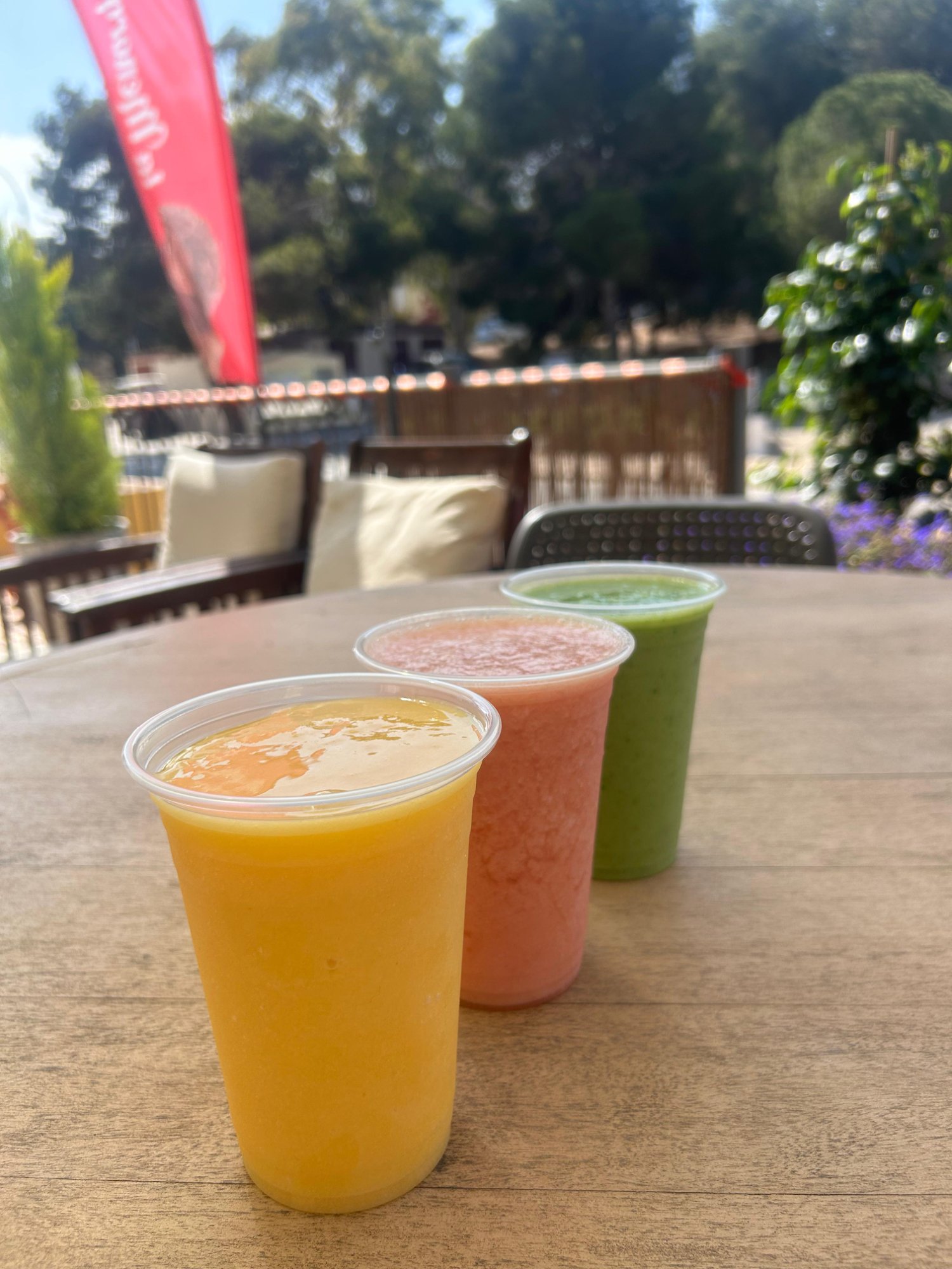Smoothies on terrace