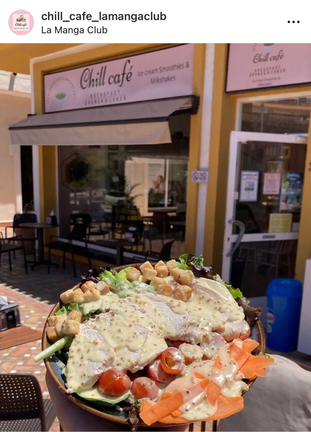 Chicken salad outside Chill Café